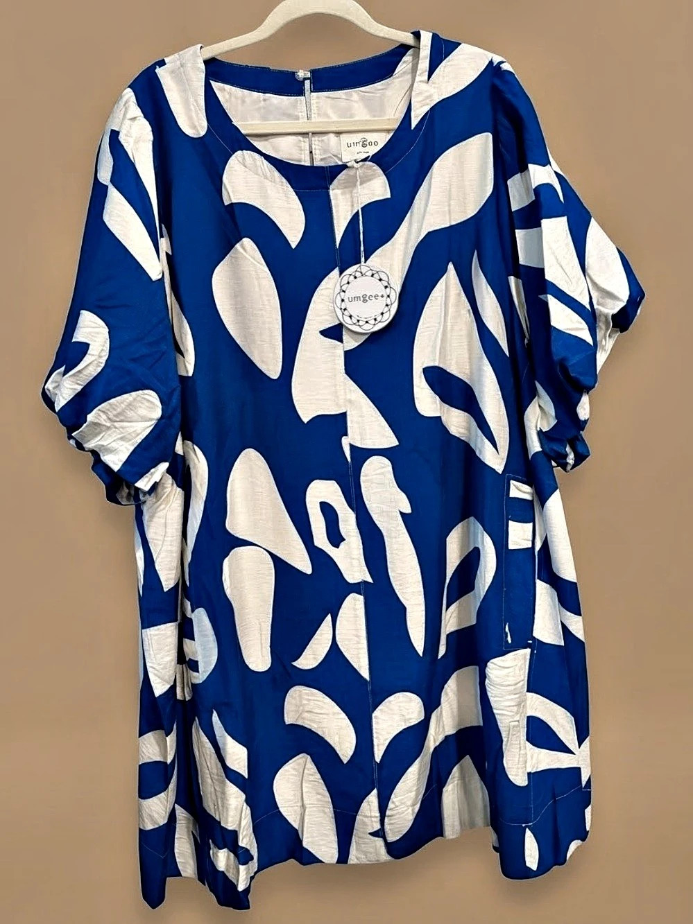 Umgee Mini Dress Blue & White Size 2X